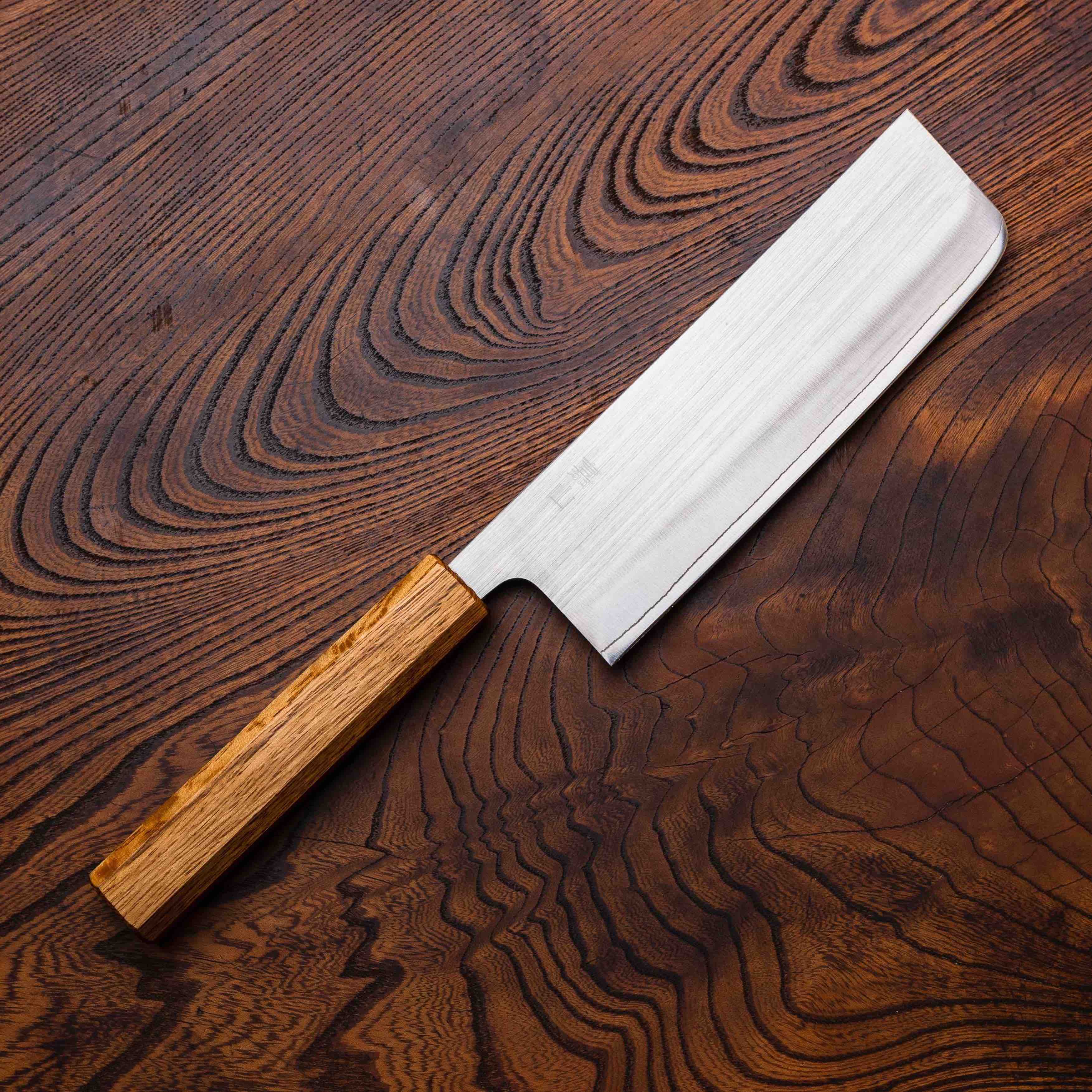 Japanese Nakiri/Vegetable Knife with Walnut Handle - KoboSeattle