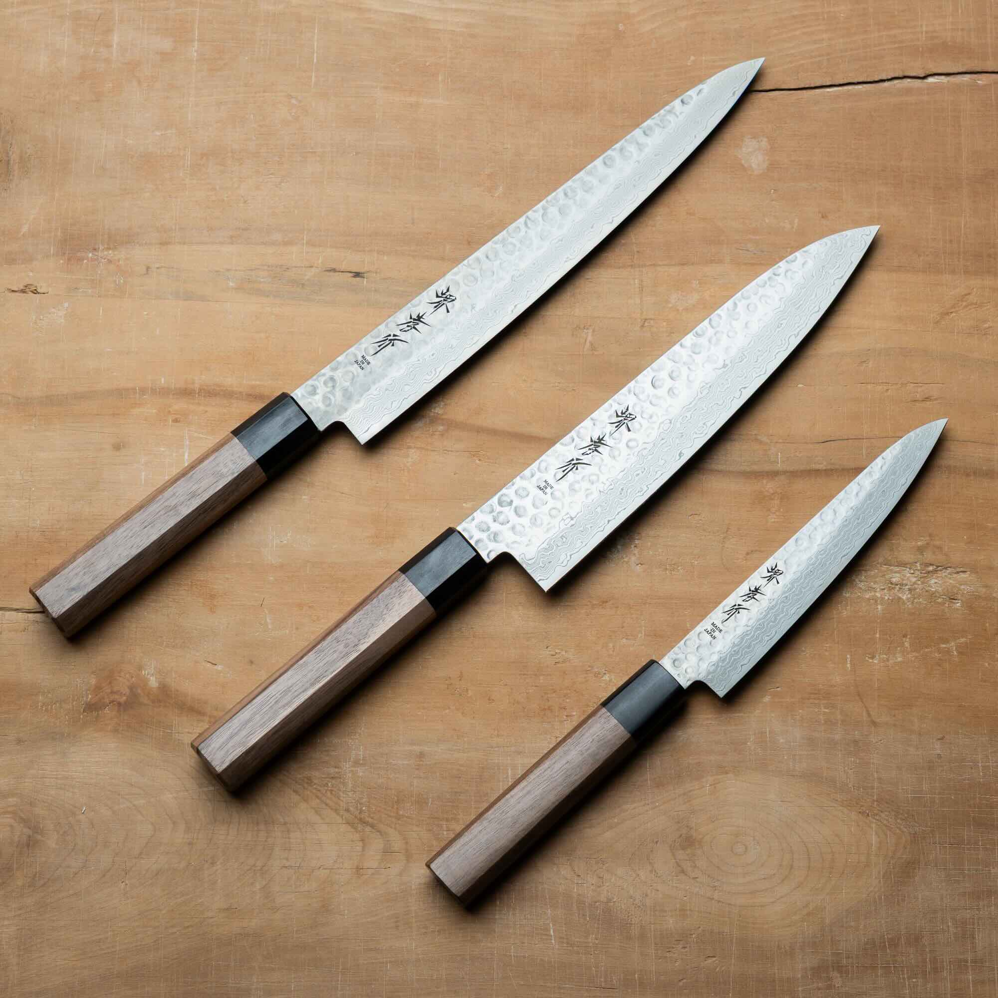 Sakai Takayuki 45 Layer Damascus Three Piece Set
