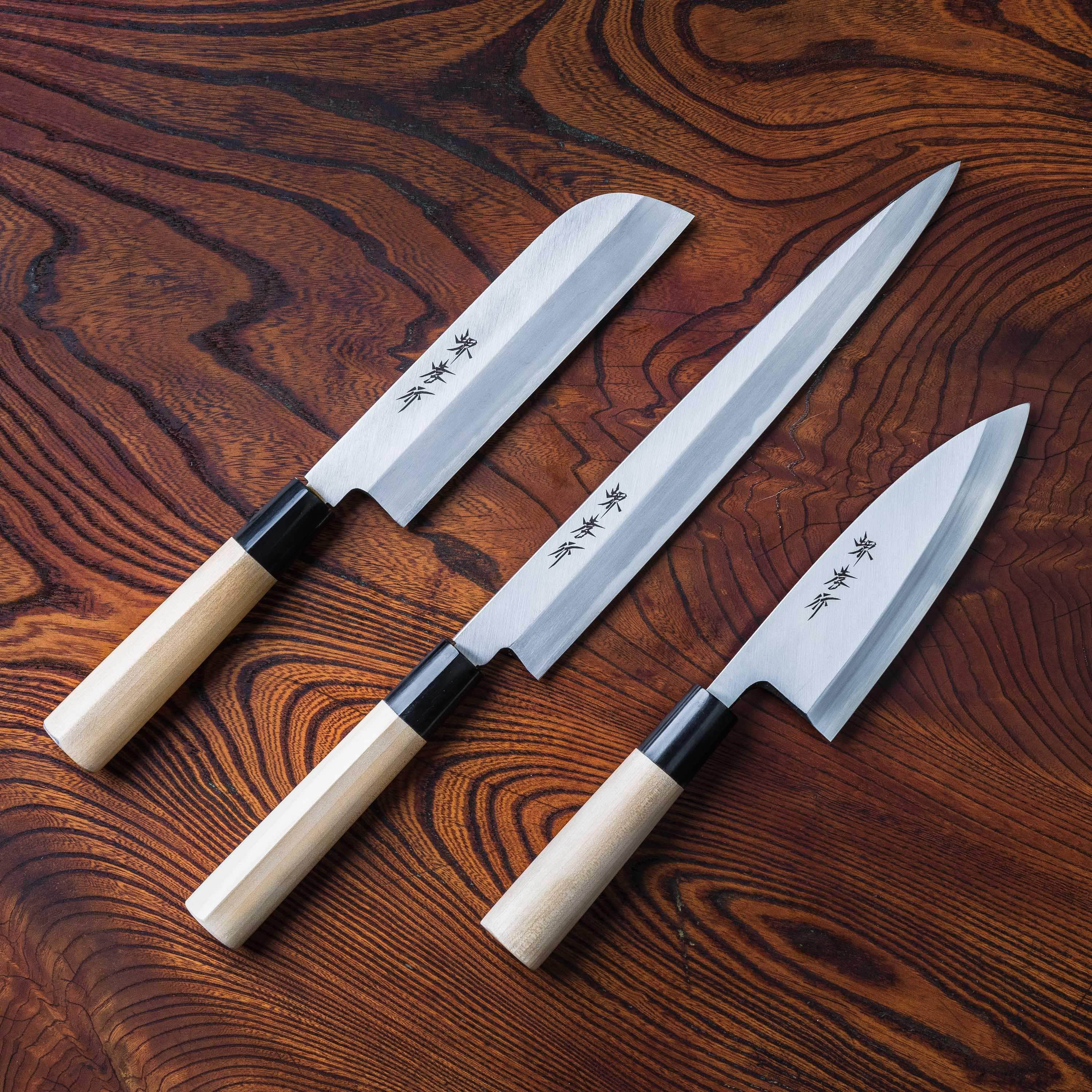 takayuki 3本セット Sakai Takayuki Kasumitogi Three Piece Set - Chubo Knives