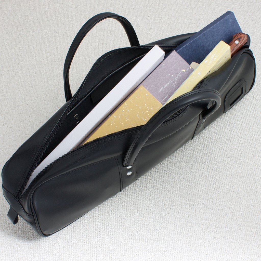 Black Synthetic Leather Knife Bag | Chubo Knives Black Synthetic Leather Knife Bag | Chubo Knives