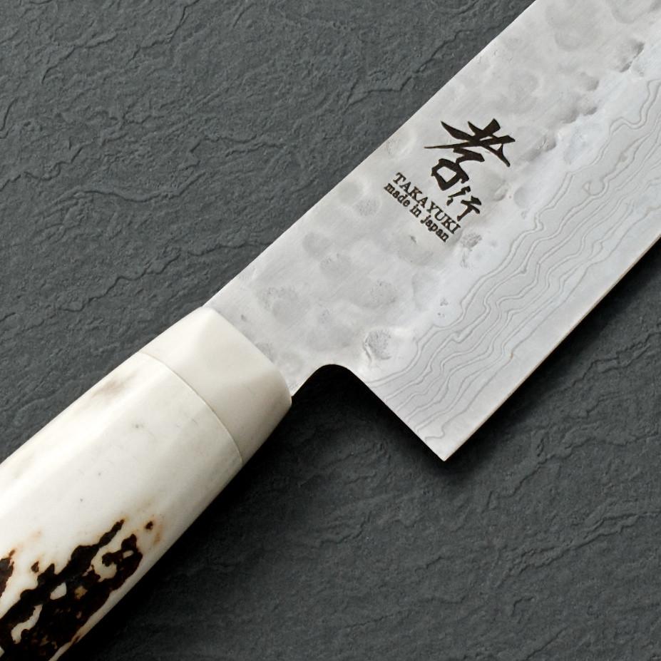 Sakai Takayuki Stag Sugihara Damascus Santoku 180mm (7.1