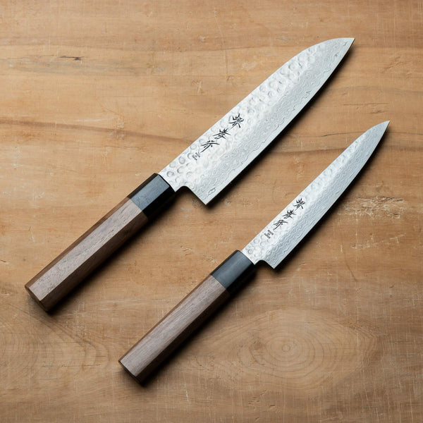 Sakai Takayuki 45 Layer Damascus Two Piece Santoku Set – Chubo Knives