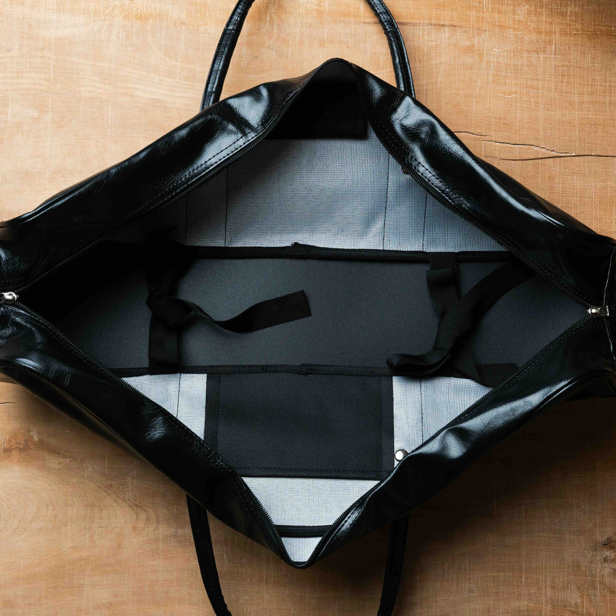 Black Synthetic Leather Knife Bag