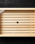 Wooden Sushi Box with Clear Lid - 39cm x 29cm x 10cm H
