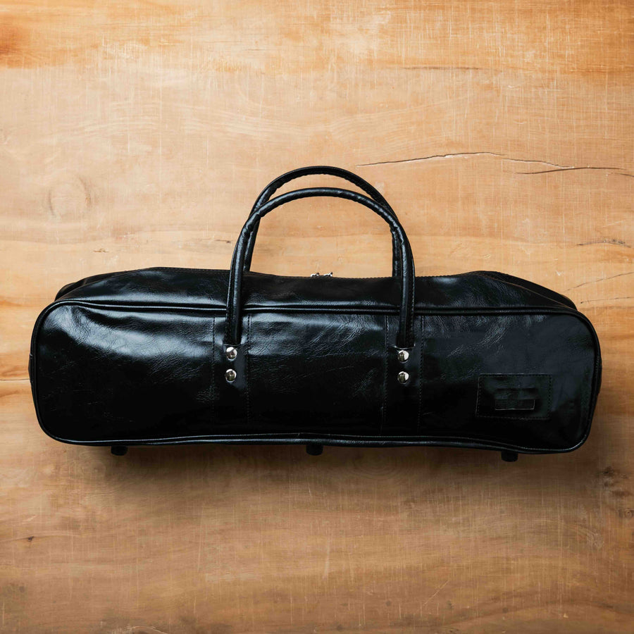 Black Synthetic Leather Knife Bag