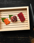 Wooden Sushi Box with Clear Lid - 39cm x 29cm x 10cm H