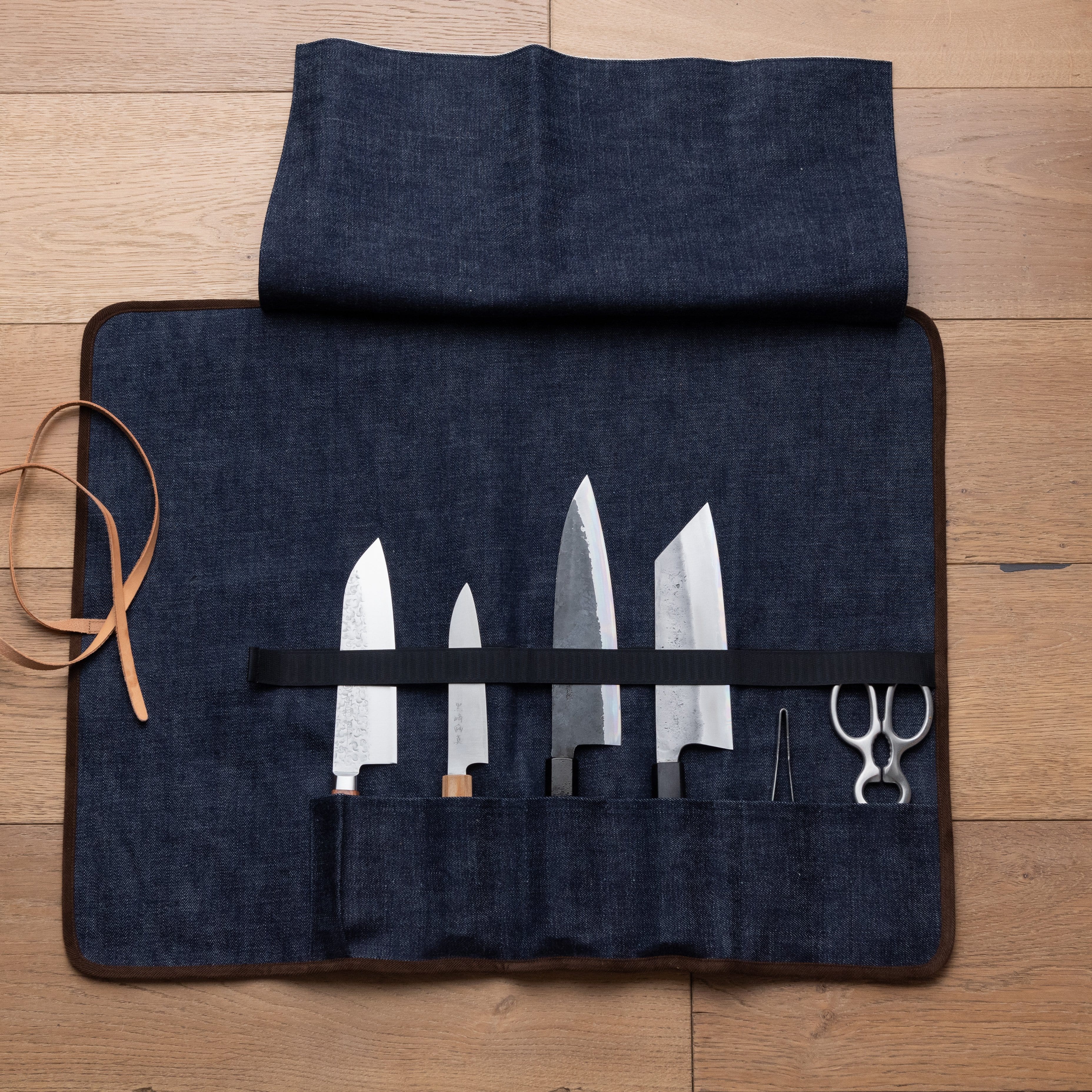 デニム包丁ケース Denim Knife Bag by Japan West Tools | Chubo Knives