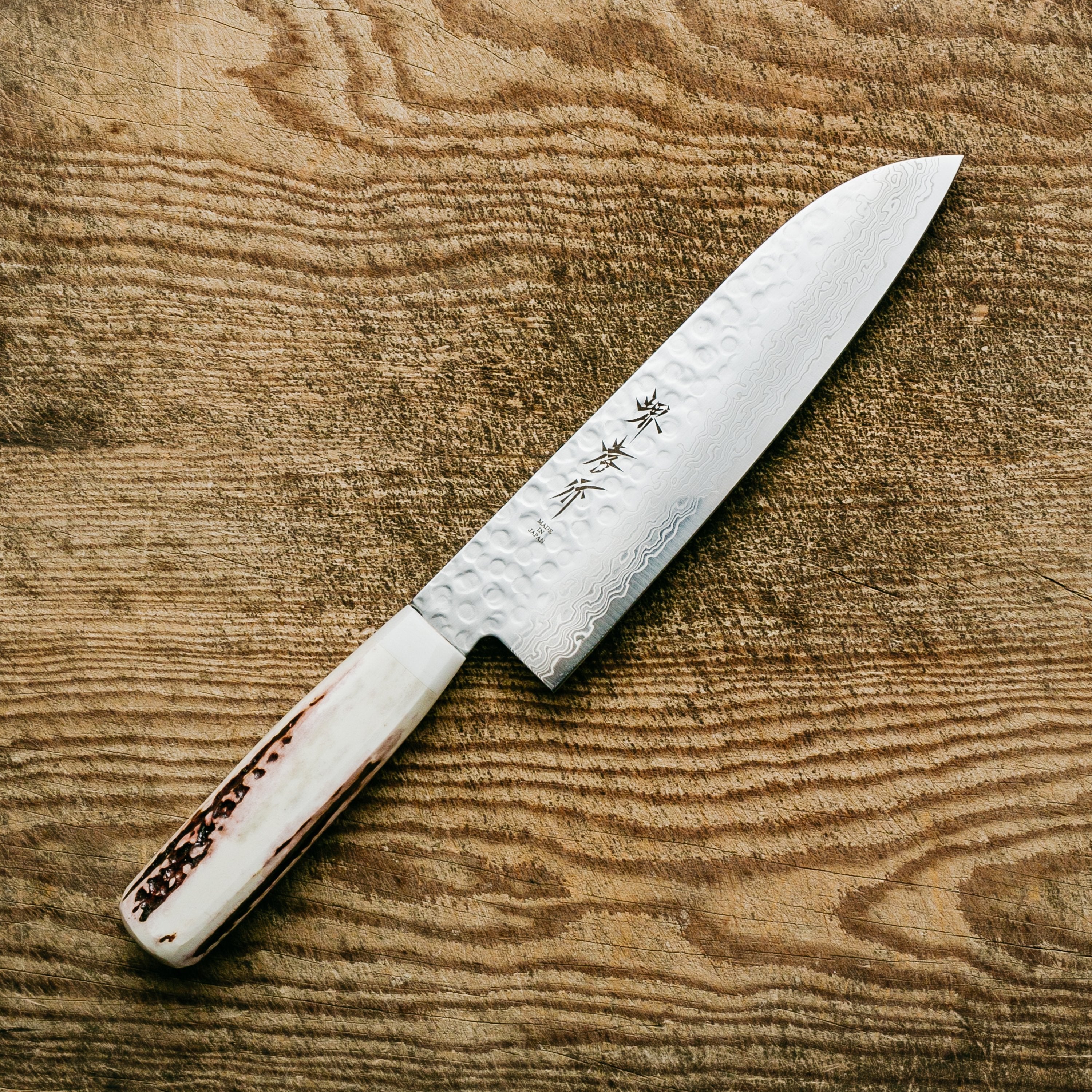 Sakai Takayuki Stag Sugihara Damascus Santoku 180mm (7.1