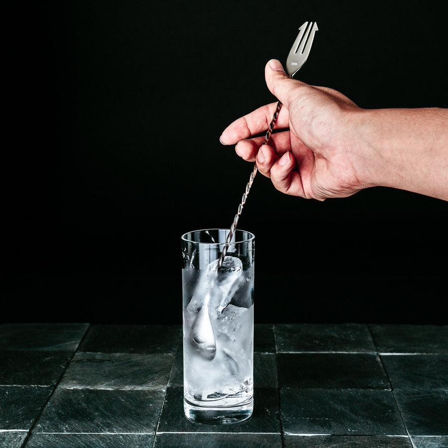 Twist Bar Spoon with Trident Fork - 30cm